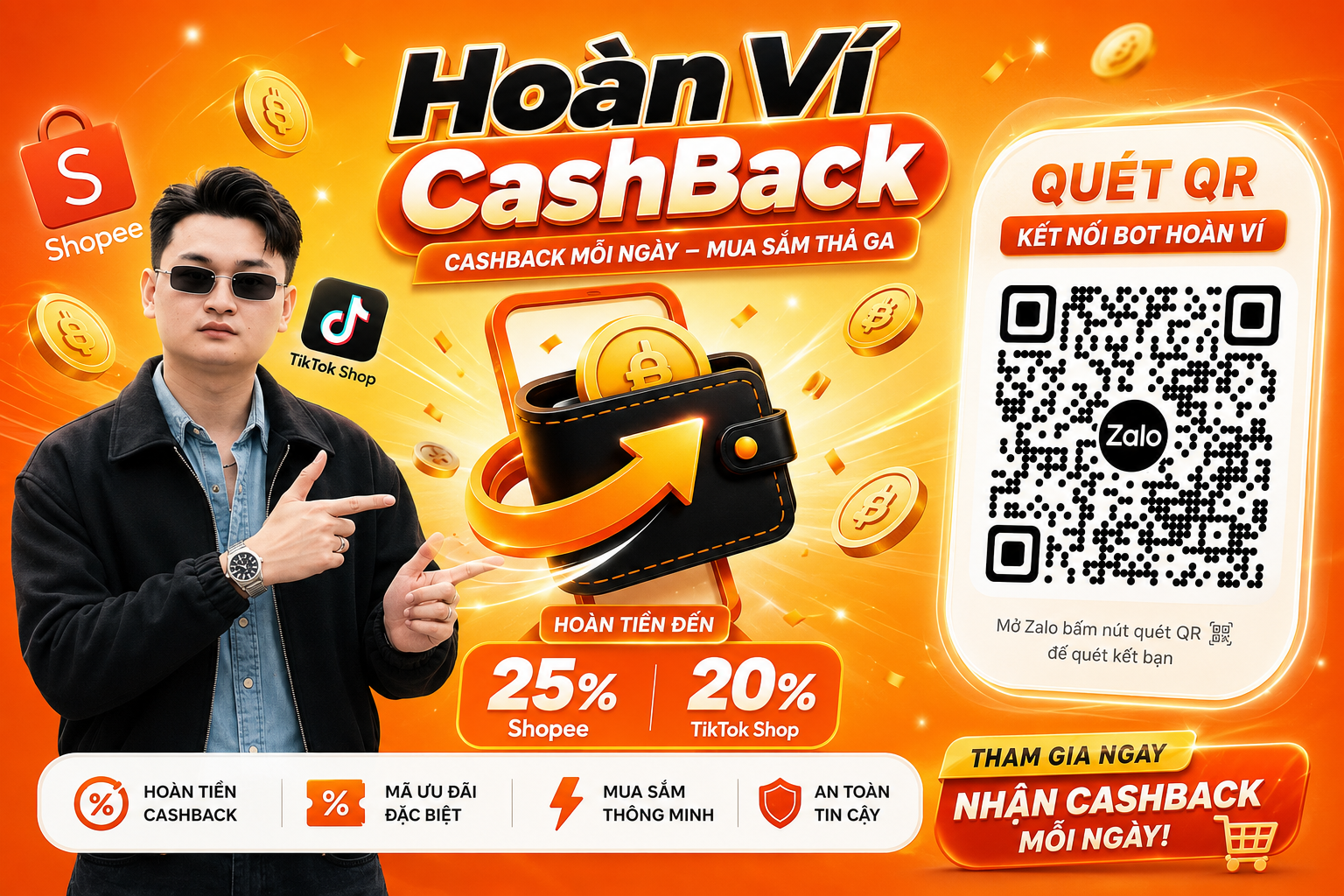 Hoàn Ví CashBack - Cashback mỗi ngày, mua sắm thả ga